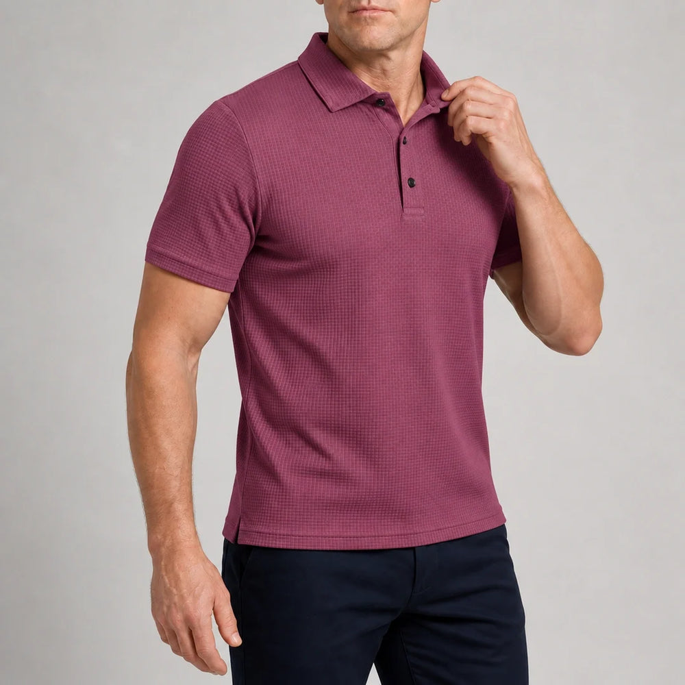 Men's Textured Stretch Polo Shirt