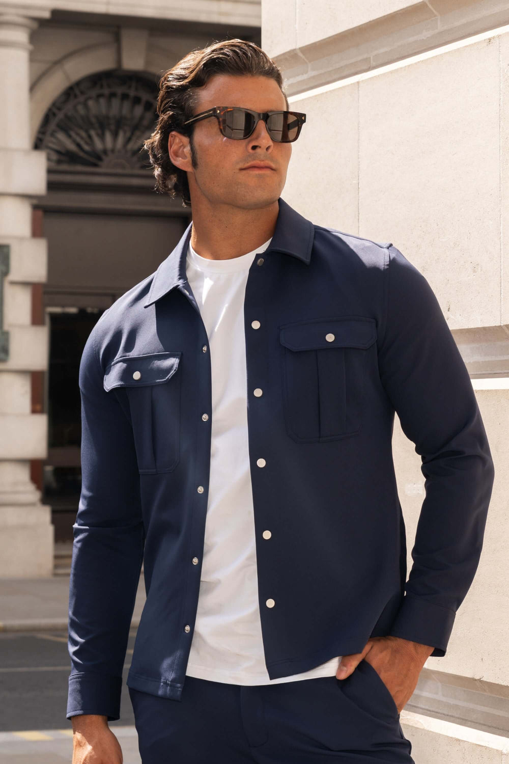 Men's Stretch Tech Cargo Snap Overshirt