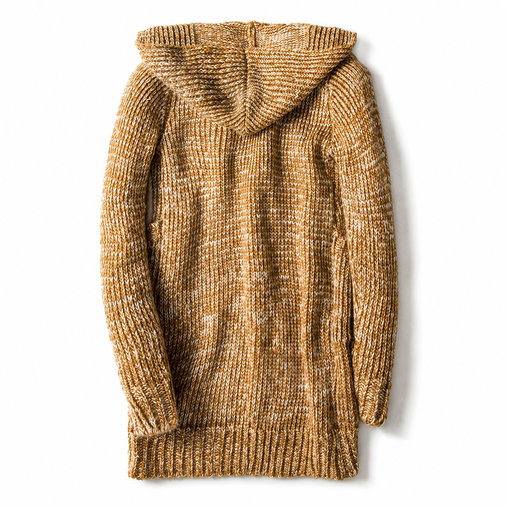 Men's Chunky Knit Hooded Toggle Cardigan