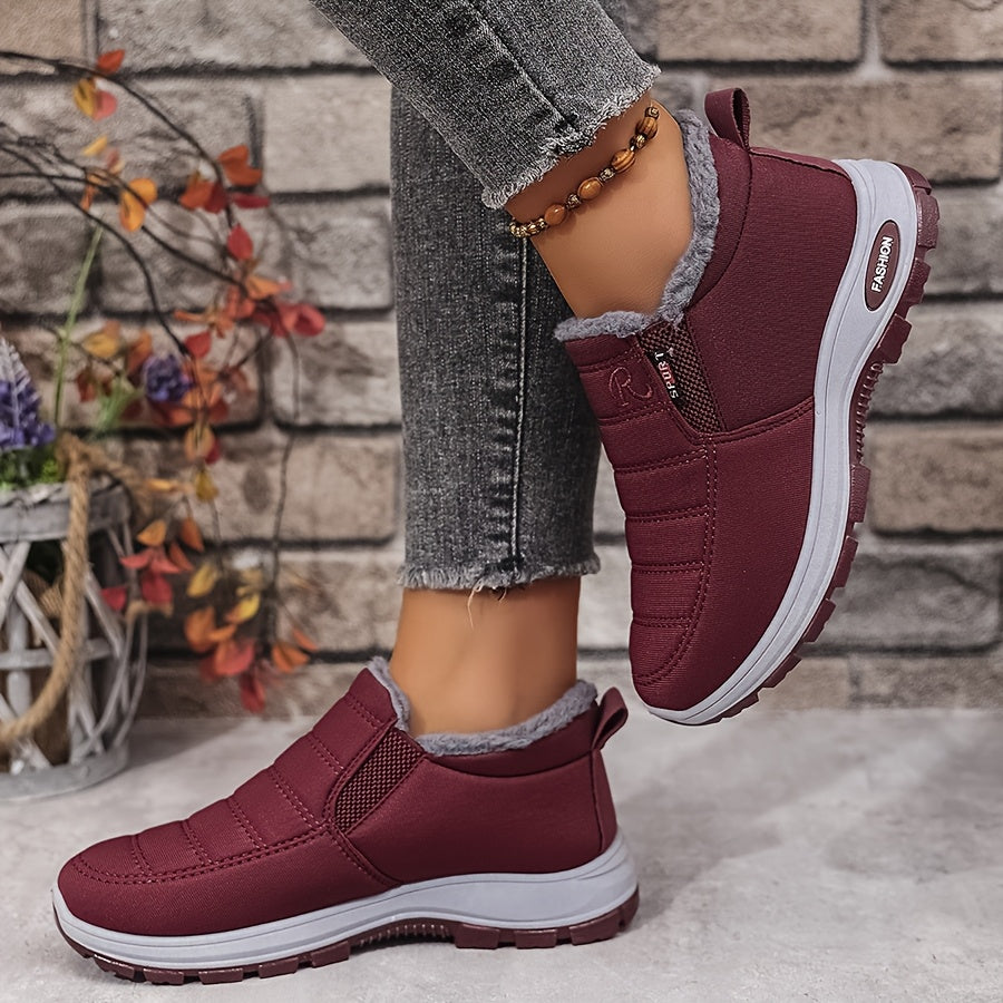 Quilted Plush-Lined Slip-On Sneaker Boots