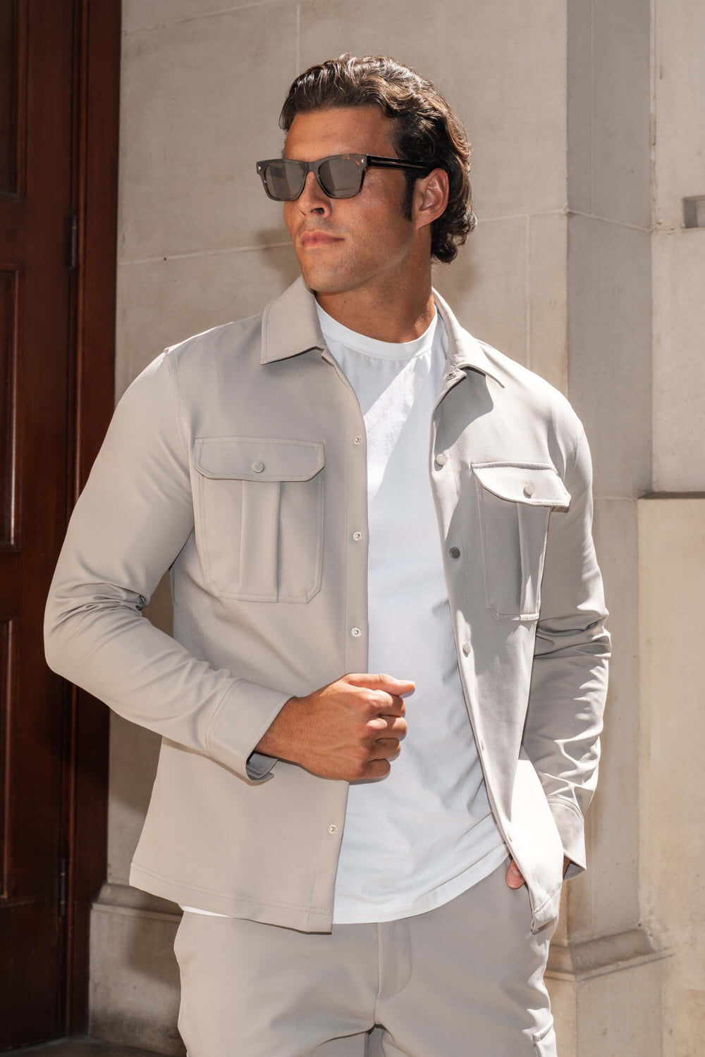 Men's Stretch Tech Cargo Snap Overshirt