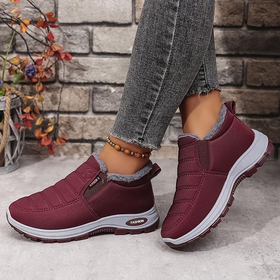 Quilted Plush-Lined Slip-On Sneaker Boots