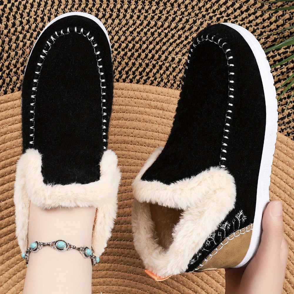 Fleece-Lined Slip-On Moc Ankle Boots