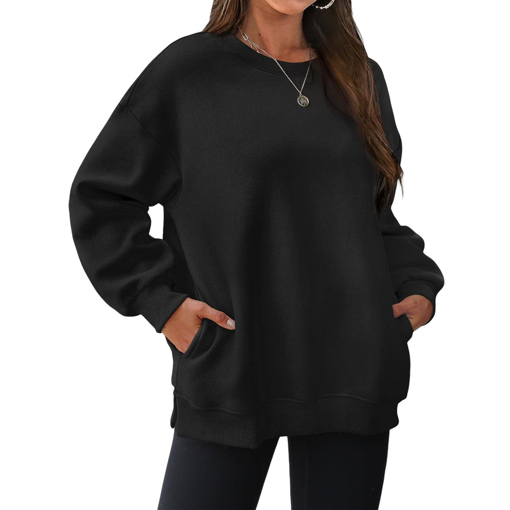 Fleece-Lined Oversized Crewneck Sweatshirt