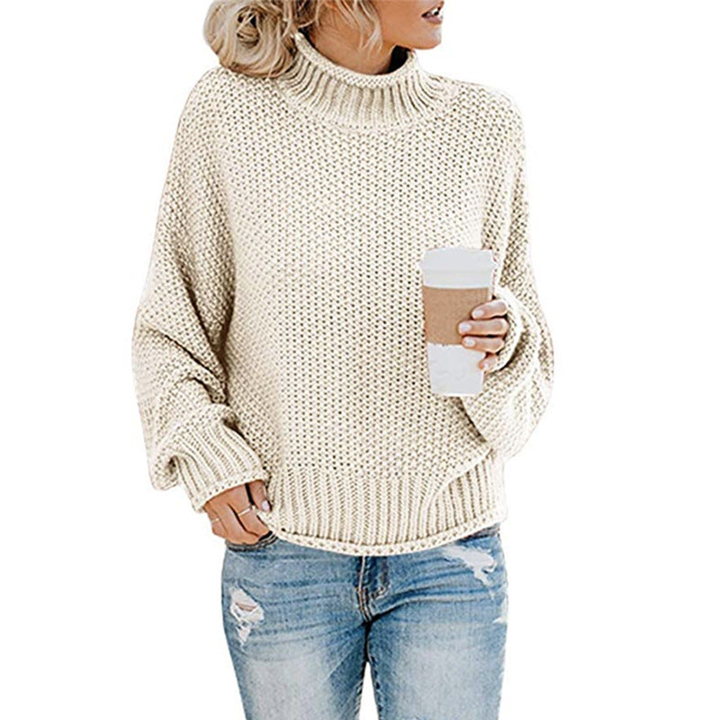 Chunky Turtleneck Knit Sweater