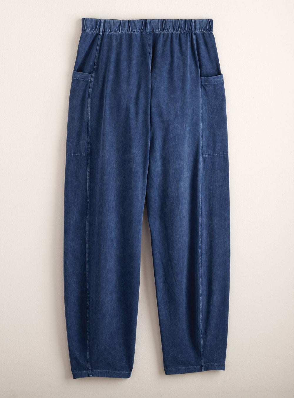 Mineral-Wash Pull-On Barrel Pants with Side Pockets