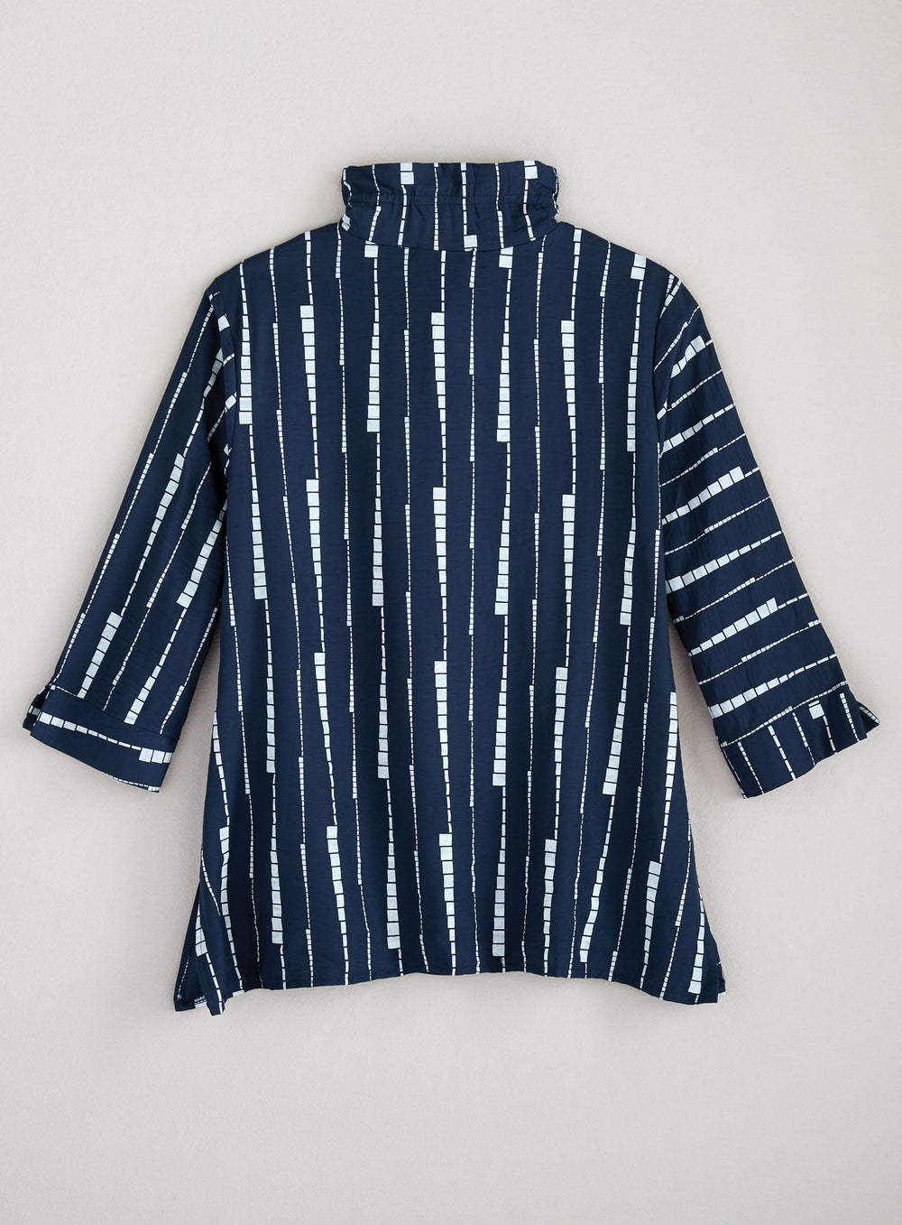 Brushstroke Stripe Wire-Collar Shirt Jacket