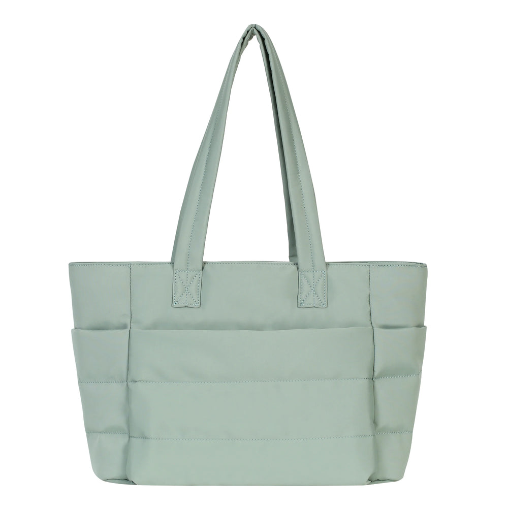 Quilted Puffer Laptop Tote Bag