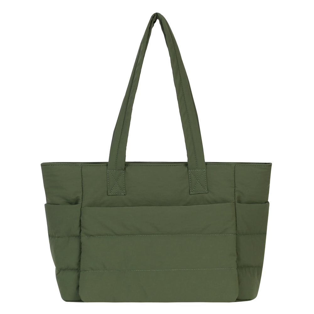 Quilted Puffer Laptop Tote Bag
