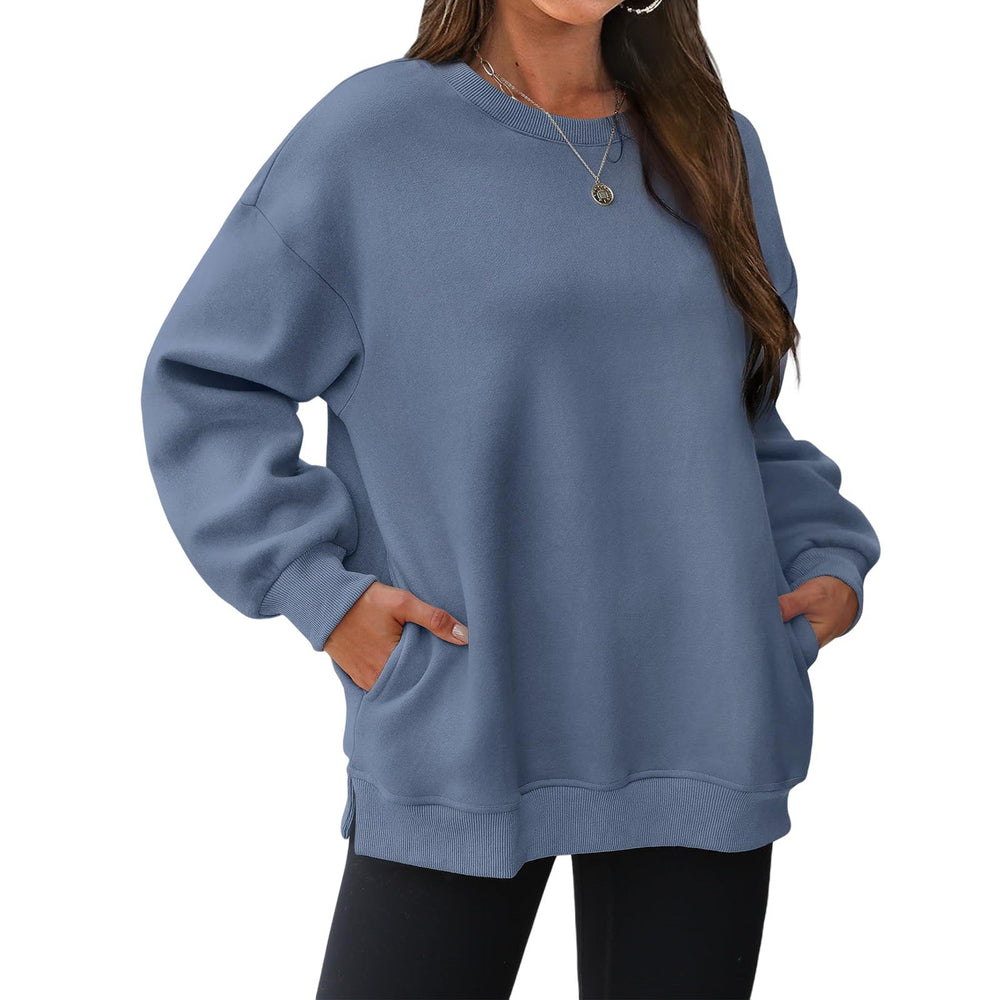 Fleece-Lined Oversized Crewneck Sweatshirt