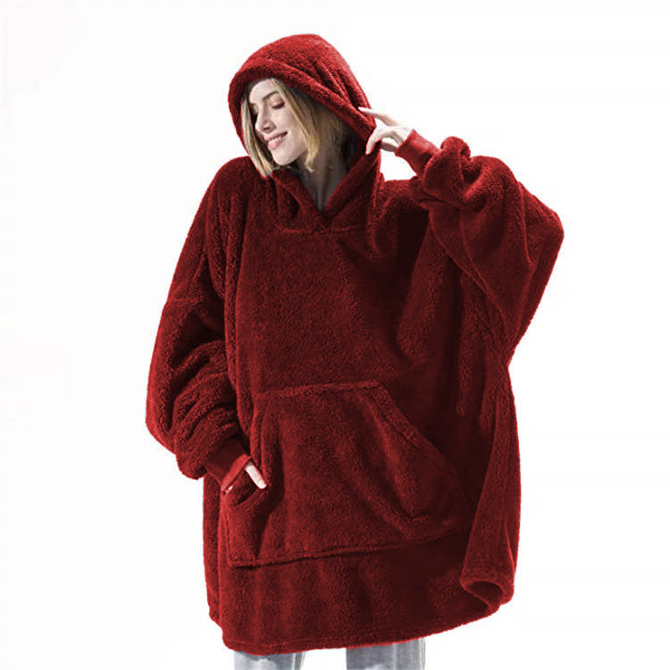 Oversized Sherpa Fleece Wearable Blanket Hoodie