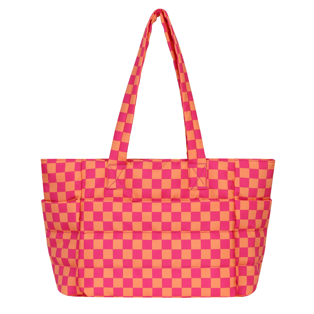 Quilted Puffer Laptop Tote Bag