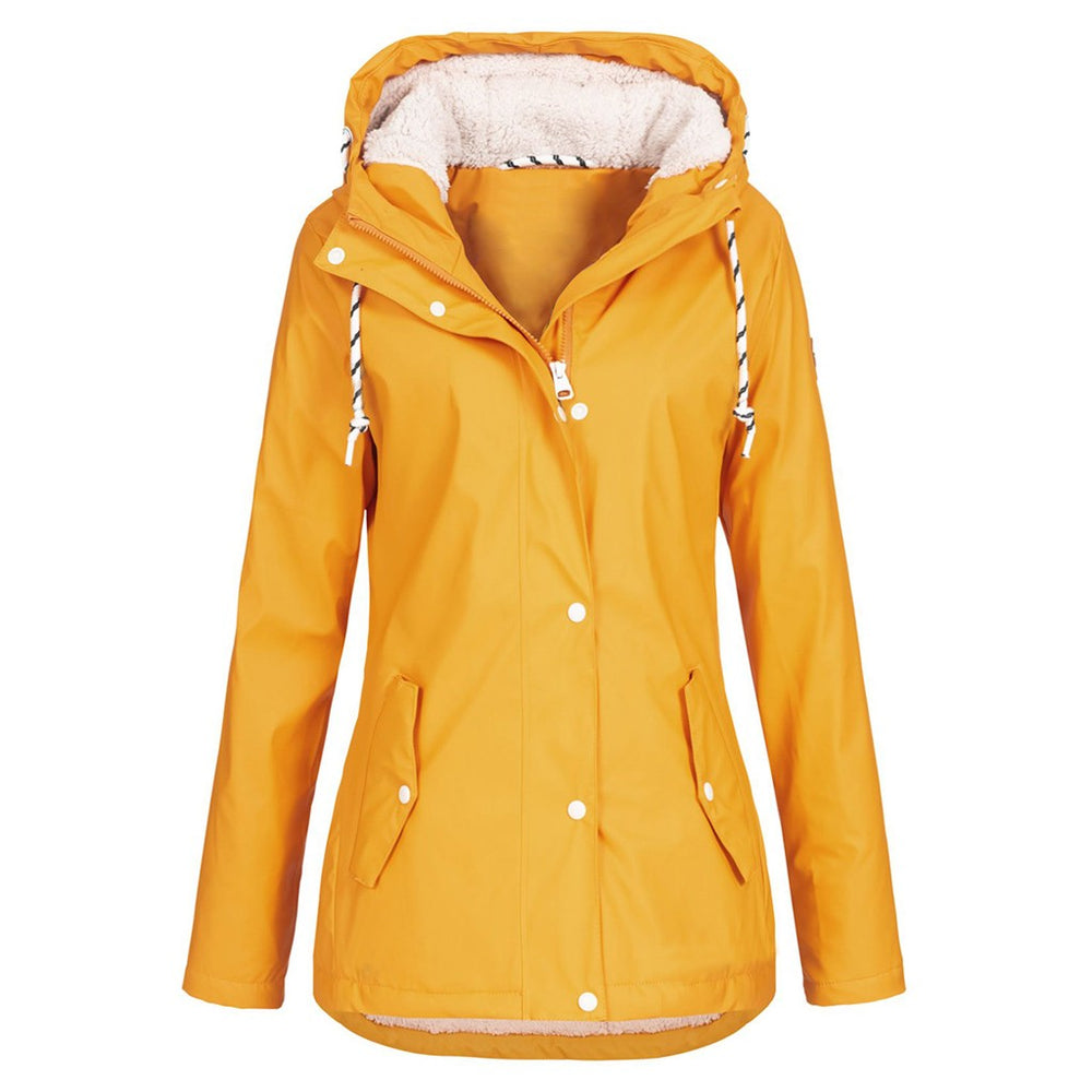 Sherpa-Lined Hooded Rain Jacket