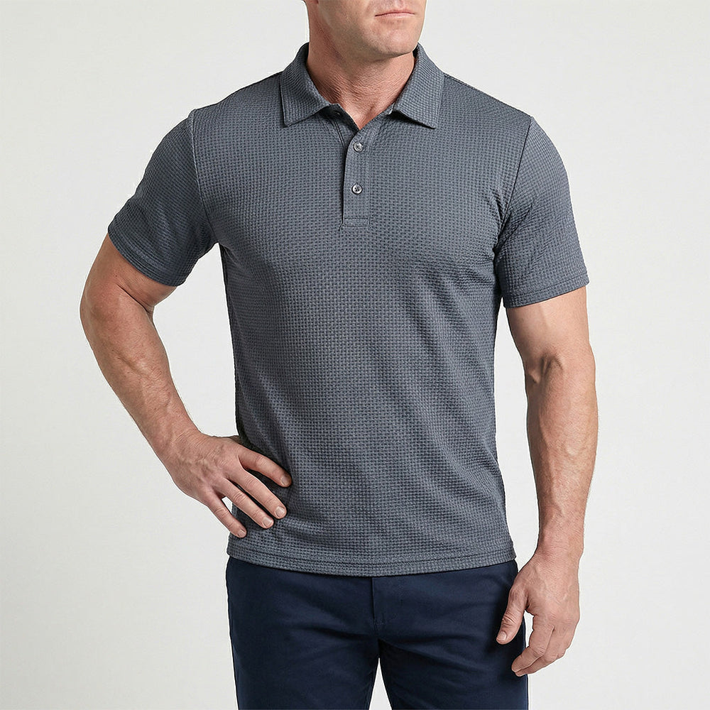 Men's Textured Stretch Polo Shirt