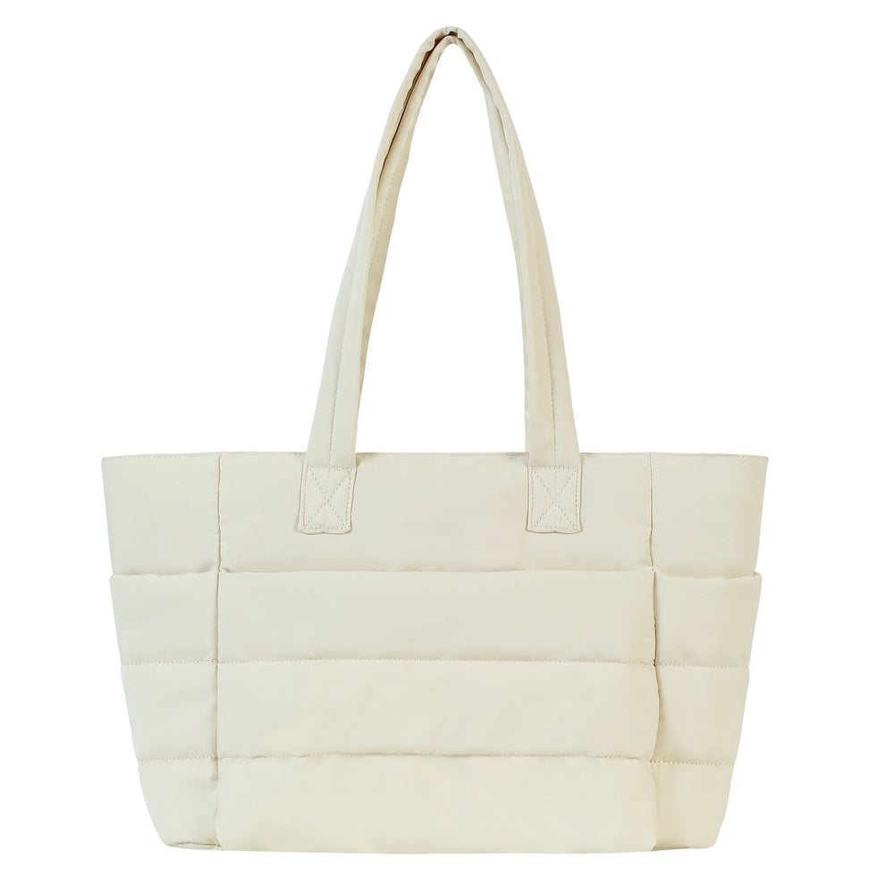 Quilted Puffer Laptop Tote Bag