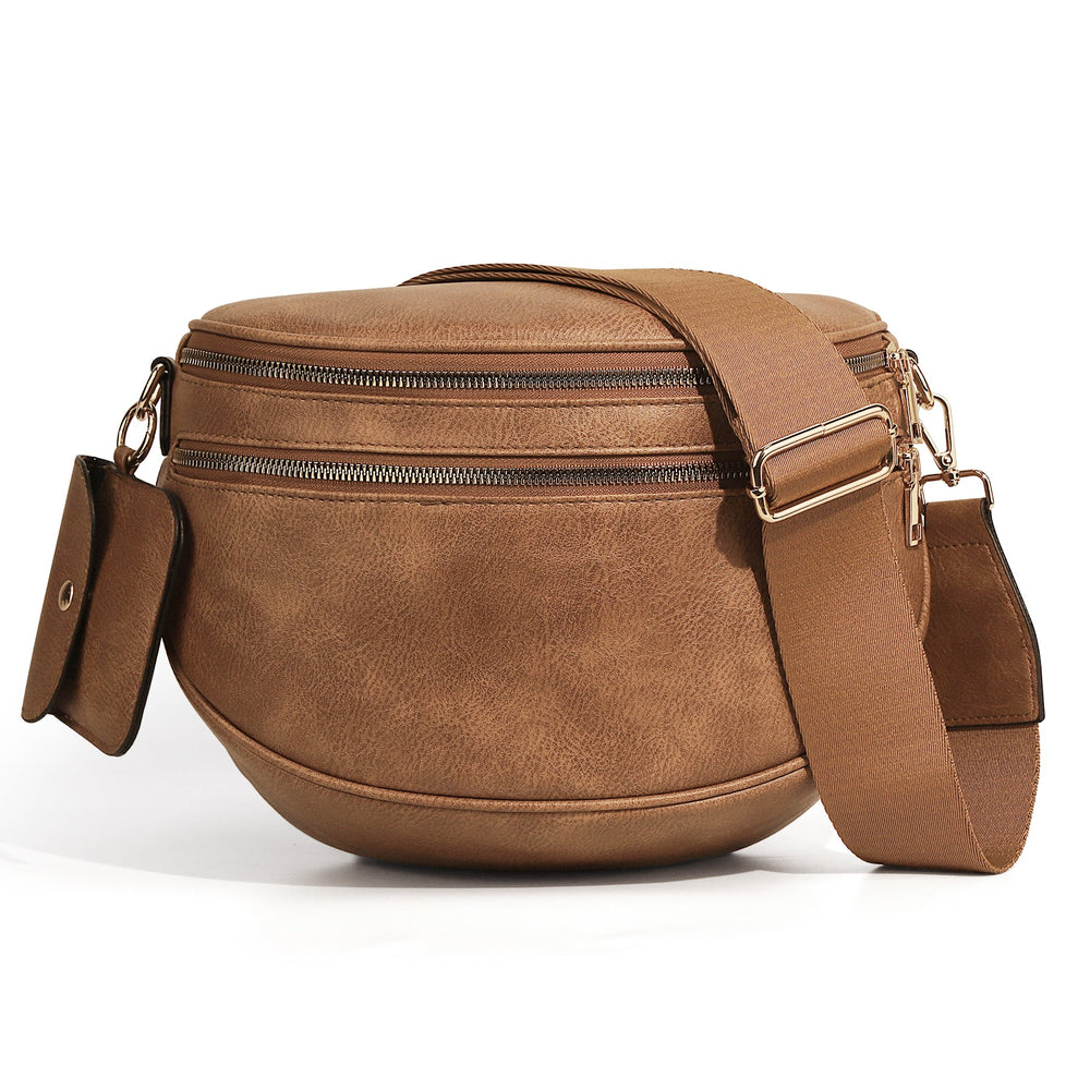 Half-Moon Crossbody Sling Bag with Mini Pouch