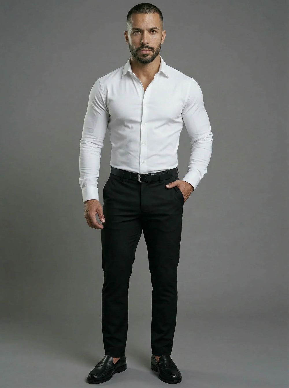 Men's Stretch Knit Pleated Trousers