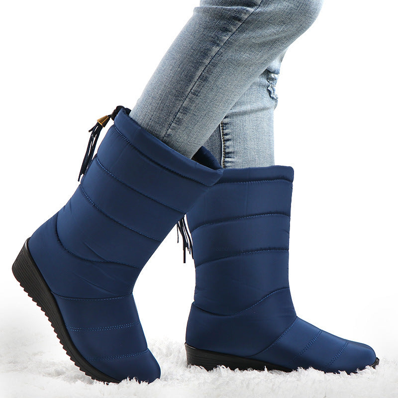 Quilted Puffer Mid-Calf Snow Boots