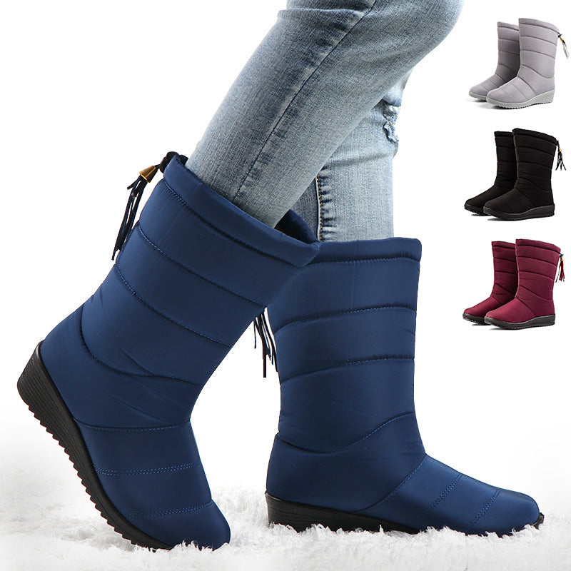 Quilted Puffer Mid-Calf Snow Boots