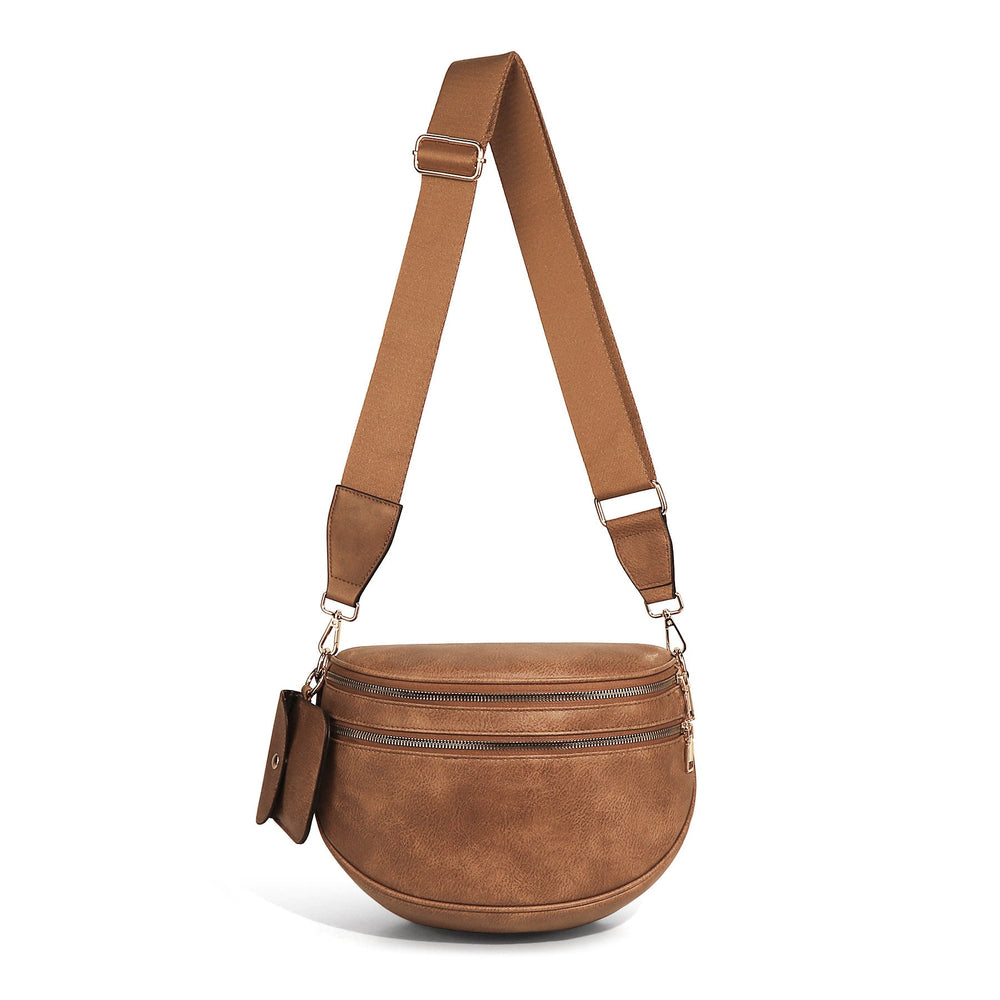 Half-Moon Crossbody Sling Bag with Mini Pouch