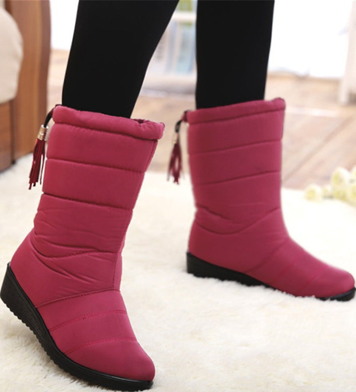 Quilted Puffer Mid-Calf Snow Boots