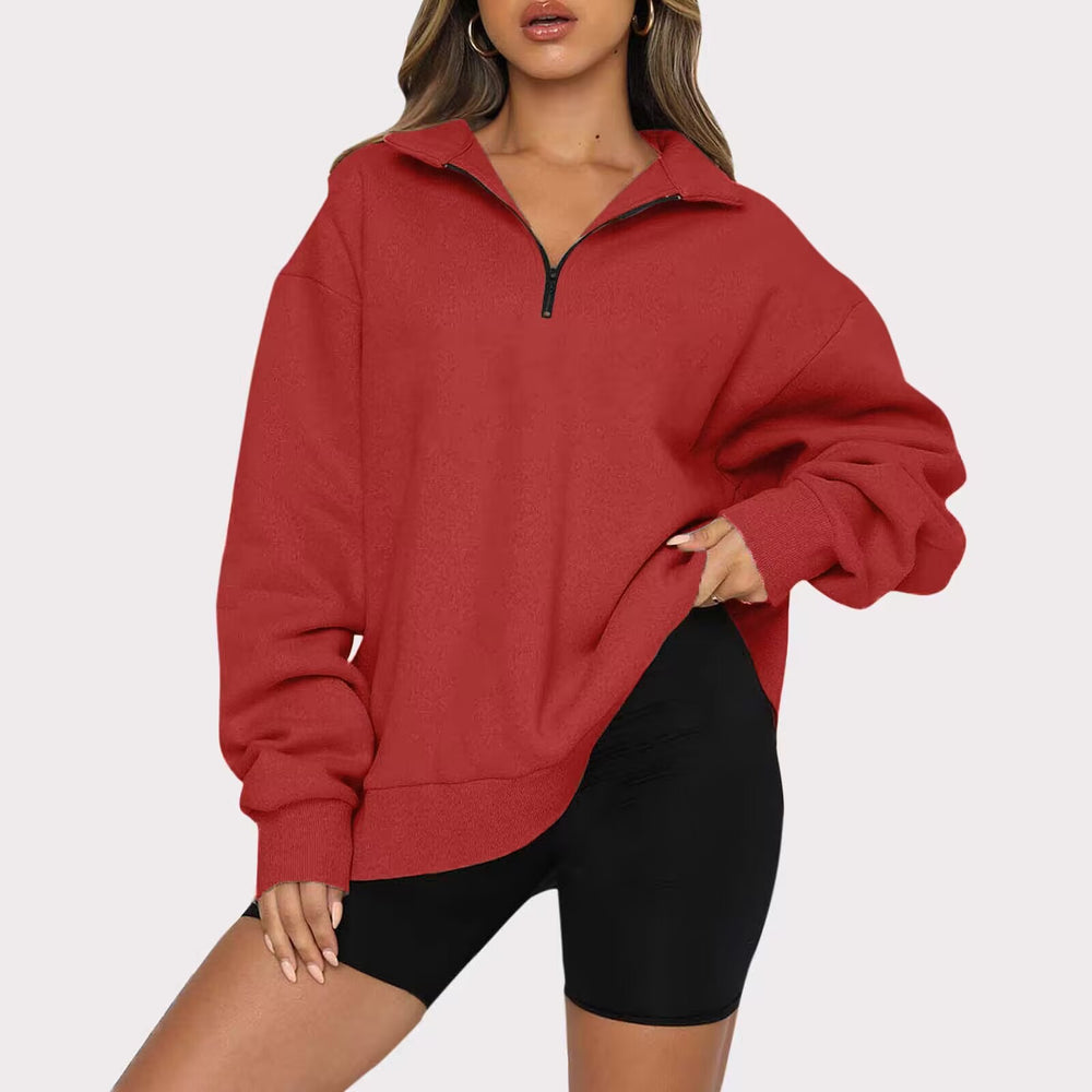 Oversized Half-Zip Pullover Sweatshirt