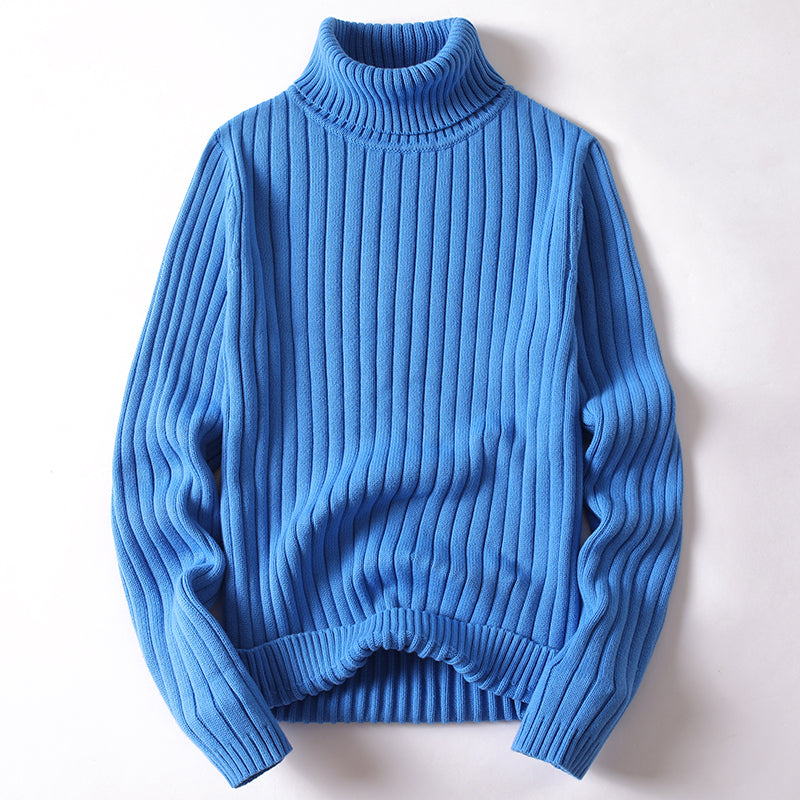 Ribbed Knit Classic Turtleneck Sweater