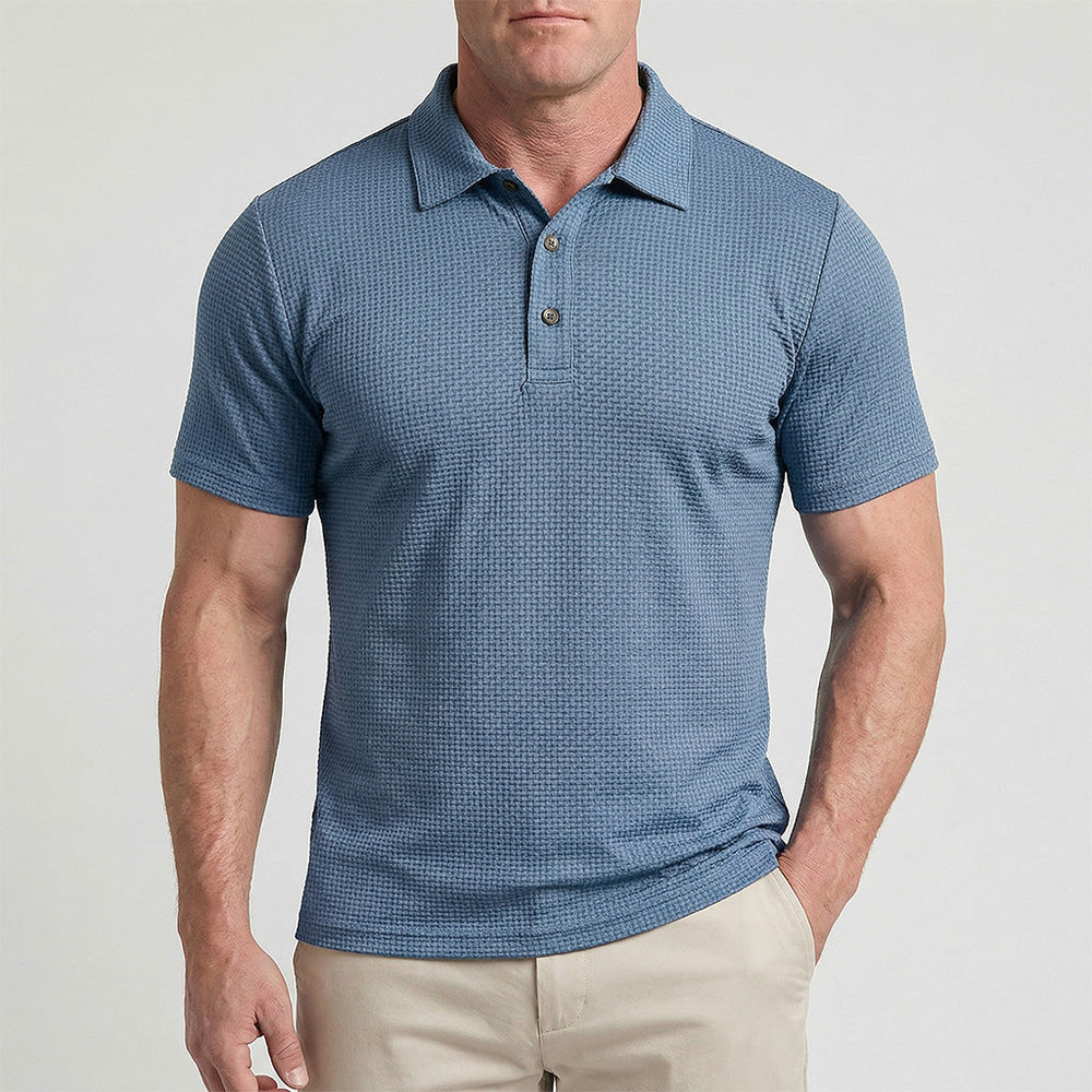 Men's Textured Stretch Polo Shirt