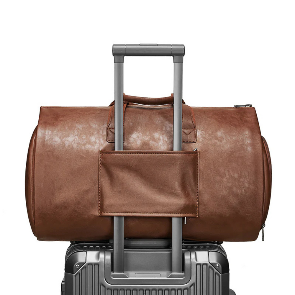 Men's Vegan Leather Weekender Duffel Bag