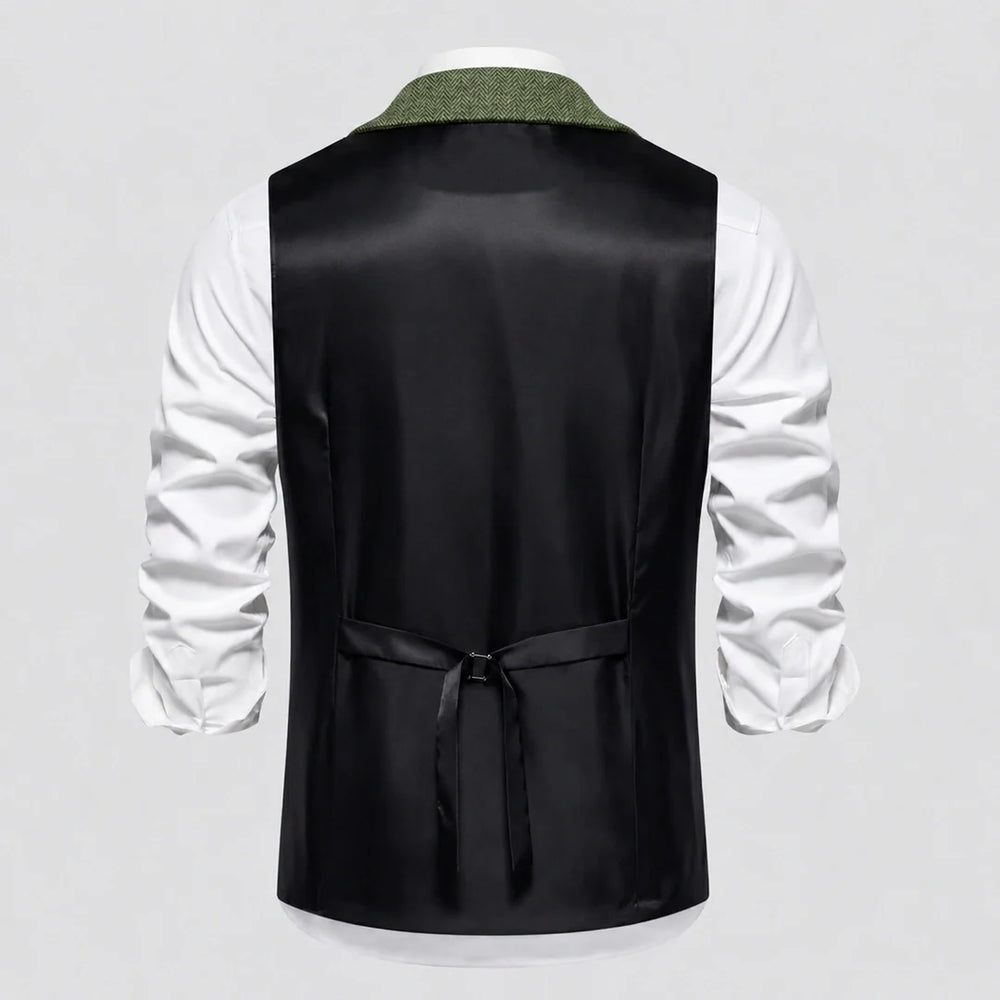 Men's Herringbone Tweed-Style Waistcoat