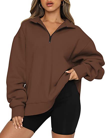 Oversized Half-Zip Pullover Sweatshirt