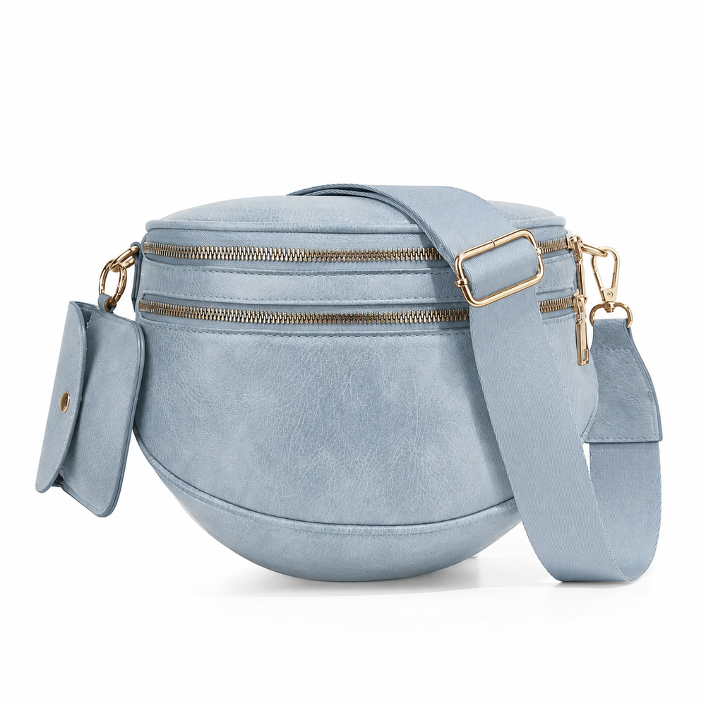 Half-Moon Crossbody Sling Bag with Mini Pouch