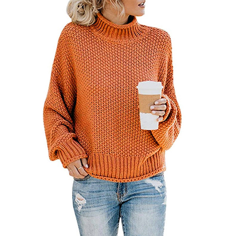 Chunky Turtleneck Knit Sweater