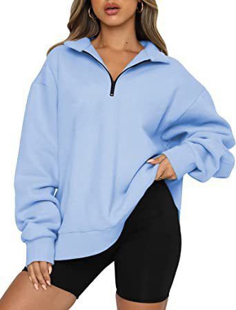 Oversized Half-Zip Pullover Sweatshirt