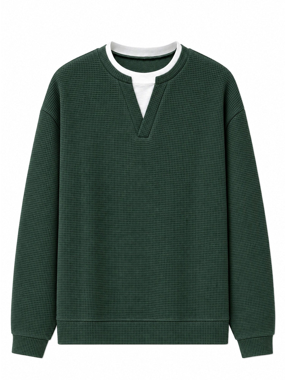 Men's Layered-Look Waffle Knit Long Sleeve