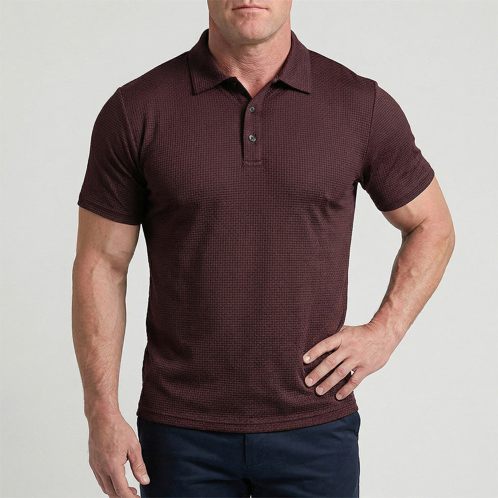 Men's Textured Stretch Polo Shirt