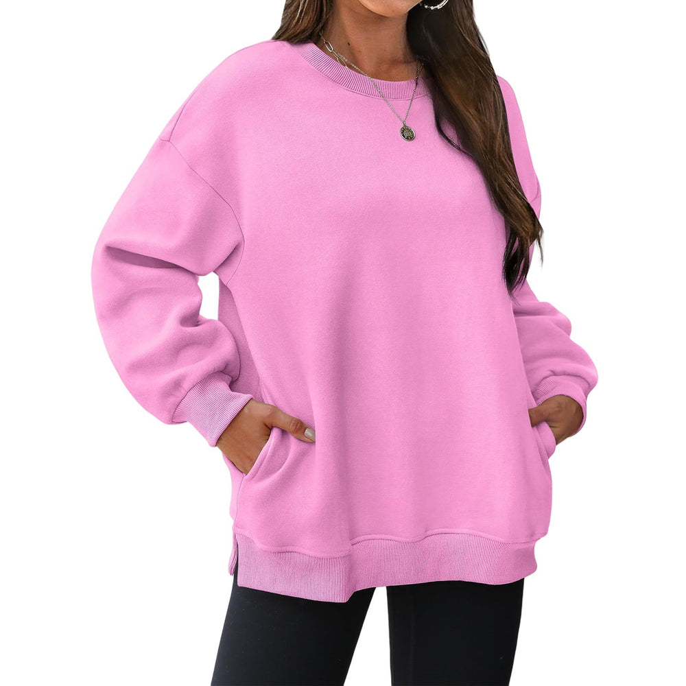 Fleece-Lined Oversized Crewneck Sweatshirt