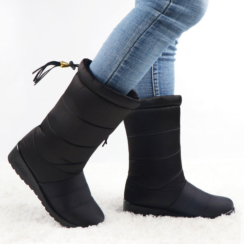 Quilted Puffer Mid-Calf Snow Boots