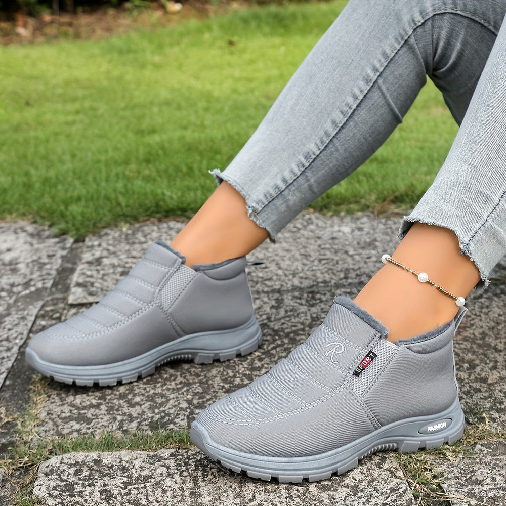 Quilted Plush-Lined Slip-On Sneaker Boots