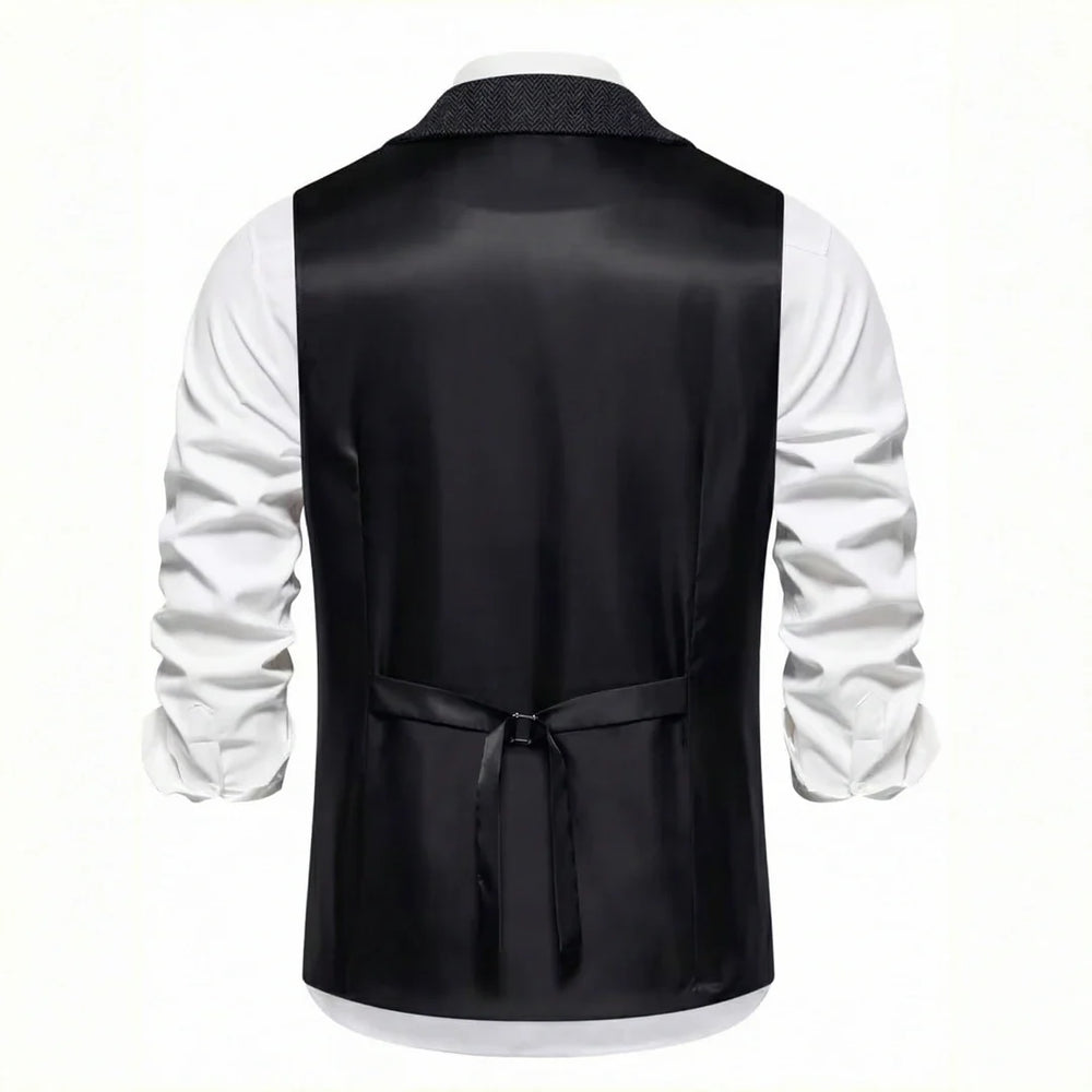 Men's Herringbone Tweed-Style Waistcoat