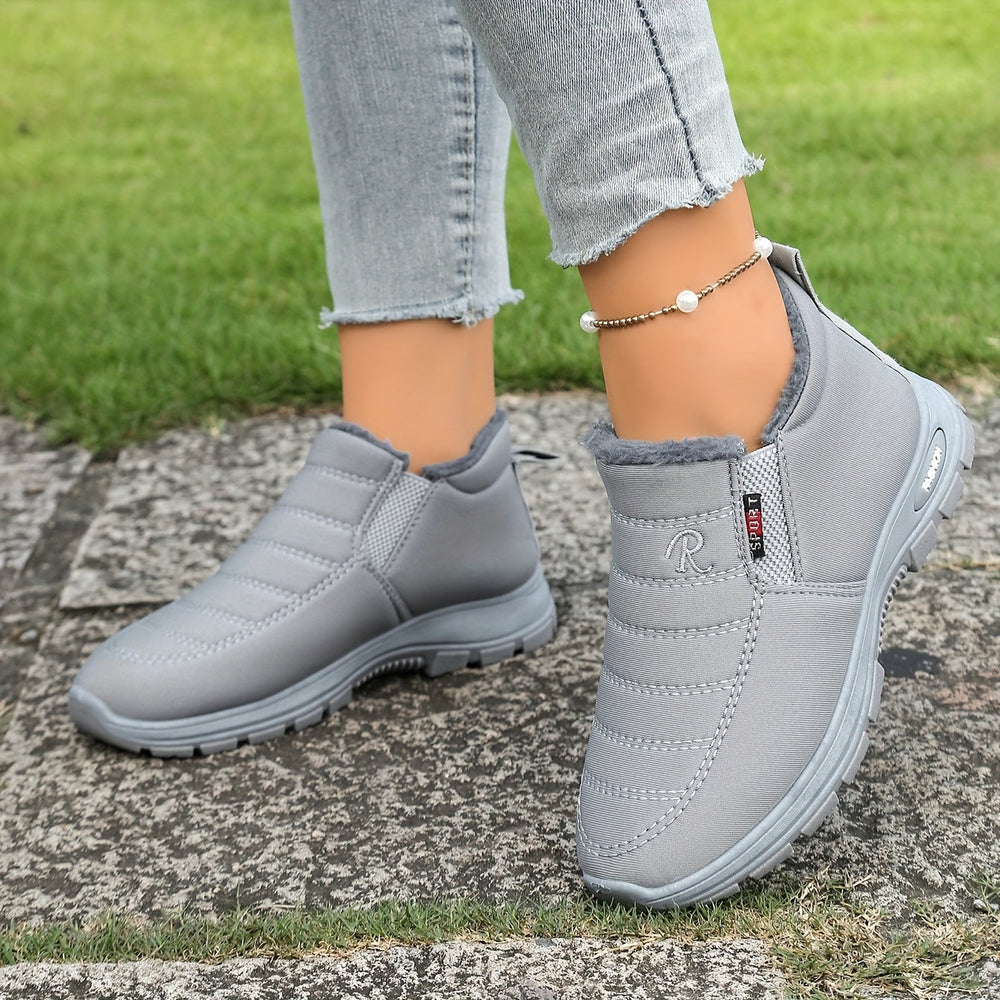 Quilted Plush-Lined Slip-On Sneaker Boots