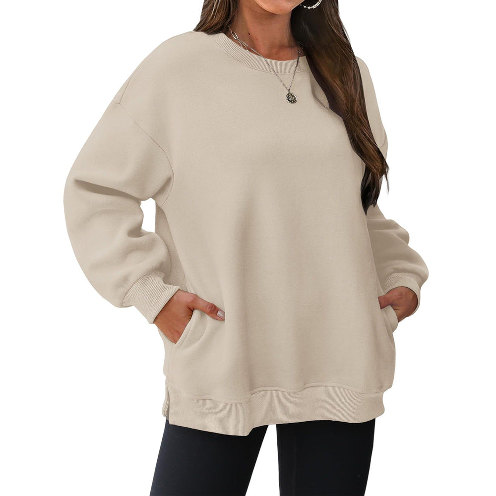 Fleece-Lined Oversized Crewneck Sweatshirt