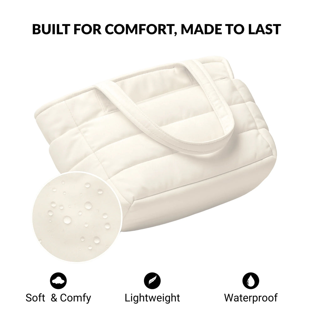 Quilted Puffer Laptop Tote Bag