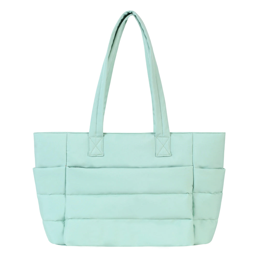 Quilted Puffer Laptop Tote Bag