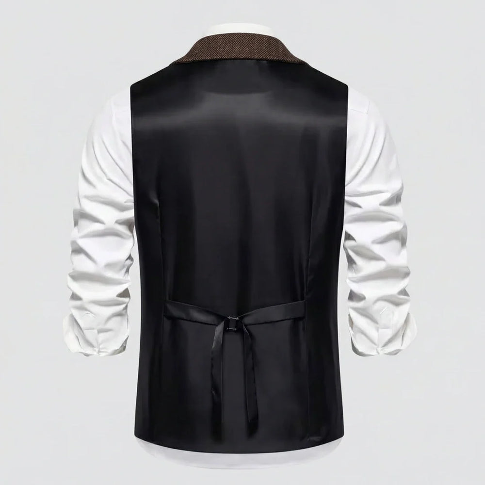 Men's Herringbone Tweed-Style Waistcoat