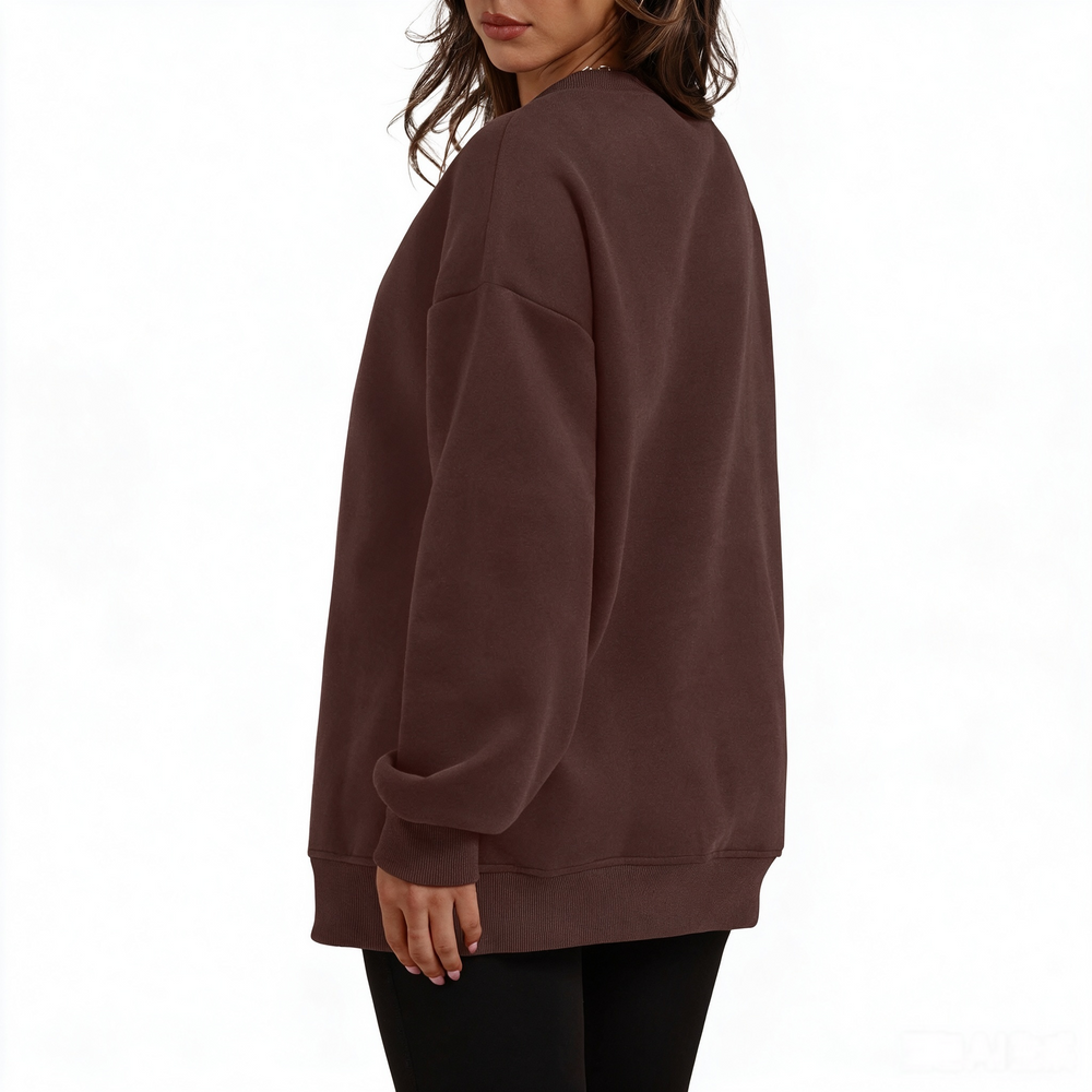 Fleece-Lined Oversized Crewneck Sweatshirt