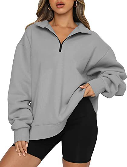 Oversized Half-Zip Pullover Sweatshirt