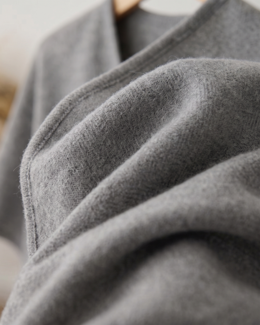 Knotted-Front Fleece Drape Shawl