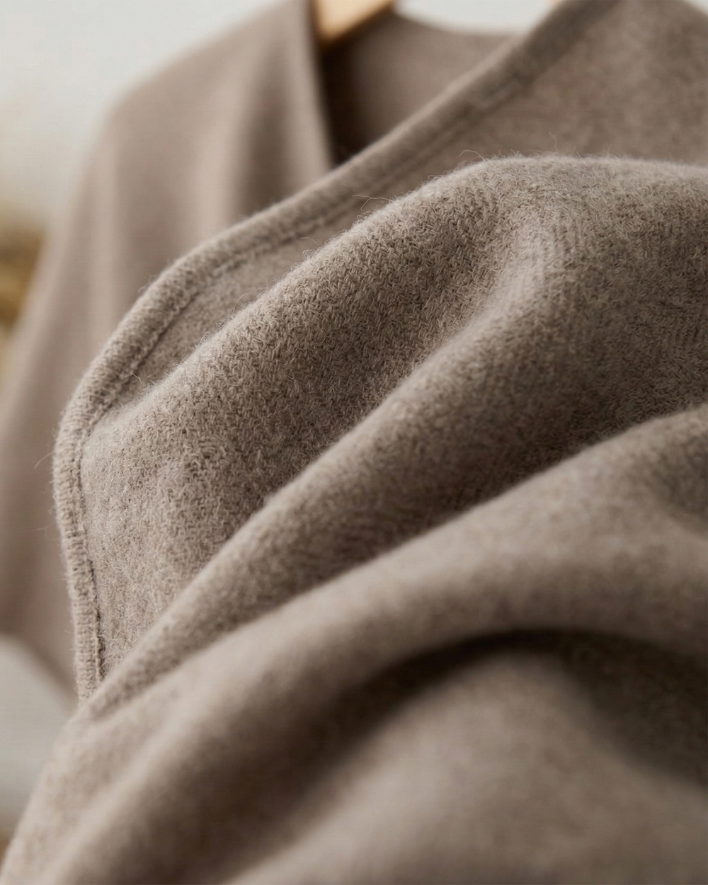 Knotted-Front Fleece Drape Shawl