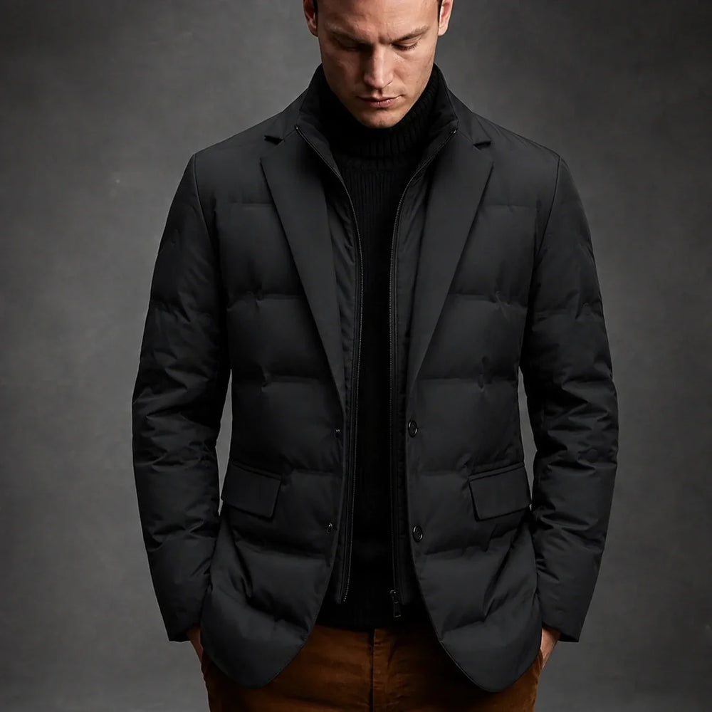 Men's Quilted Padded Tailored Blazer